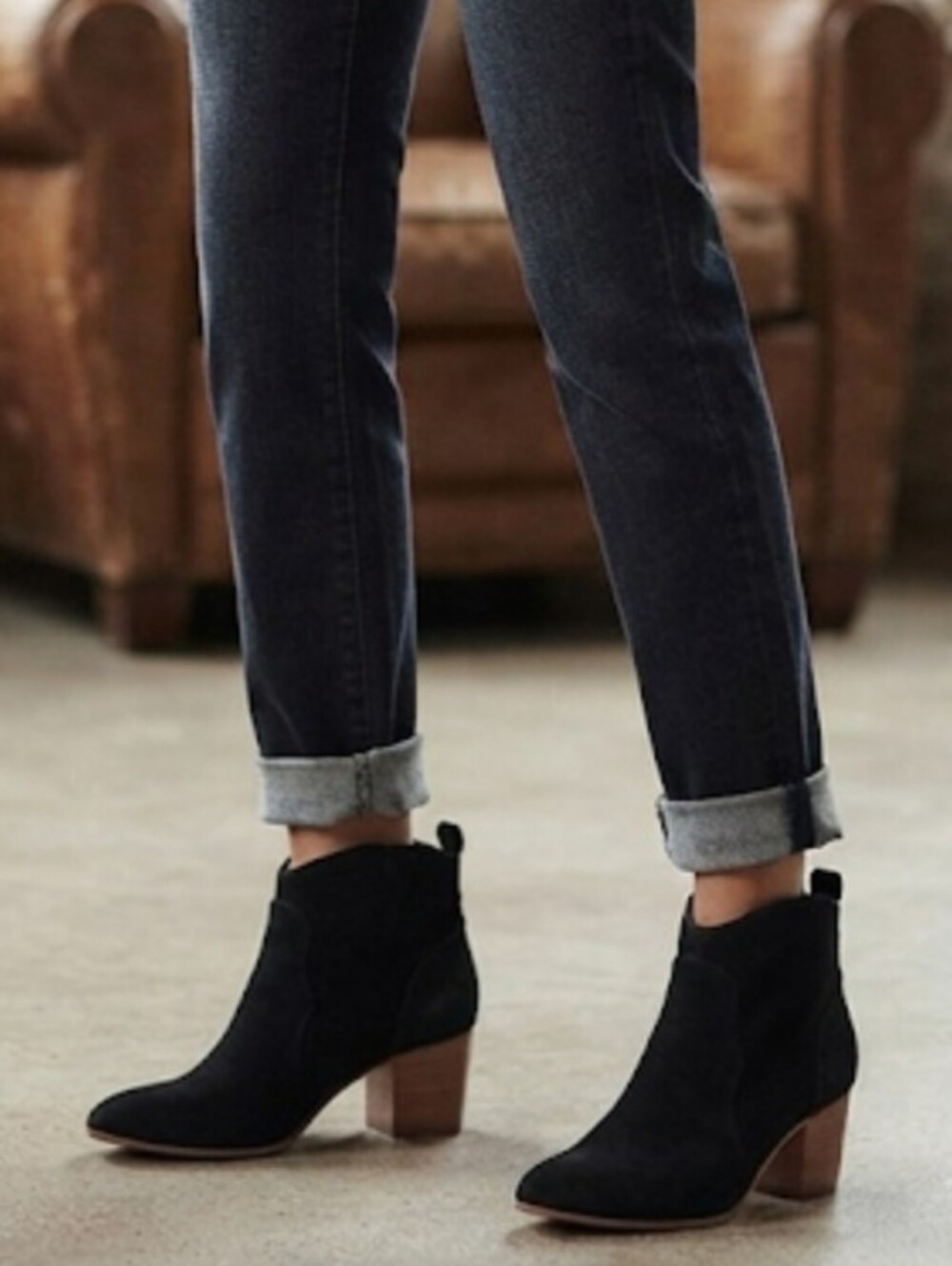 Steve Madden Women Hipster Suede Ankle Heels shoes boots sz 9B